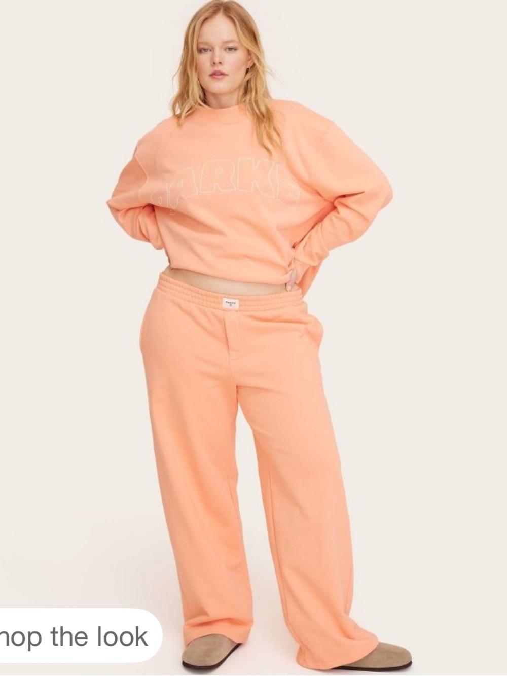 Women's High-Rise Boxer Sweatpants - Parke x Target Peach Orange M